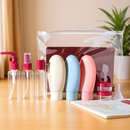 Conjunto Portátil de Viagem P/Cosméticos e Higiene–Frascos Potes e Bolsa Organizadora